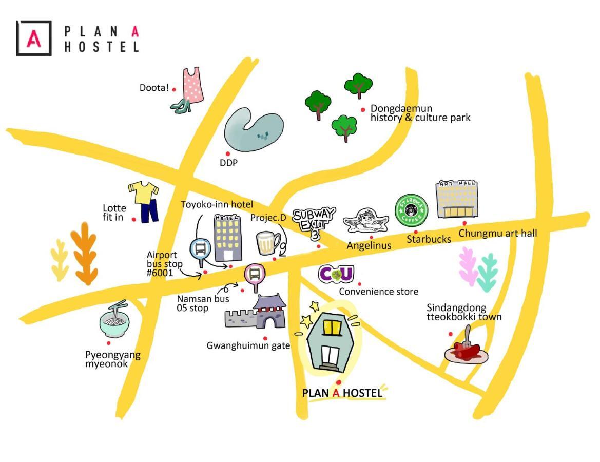 Plan A Hostel Сеул Экстерьер фото